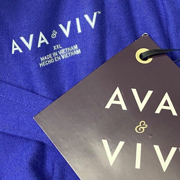 NEW AVA & VIV Twist Front Midi Dress in Royal Blue Size XXL - Picture 6 of 7